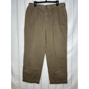 VTG Polo Ralph Lauren Pants Mens 36x30 Brown Andrew Pant Double Pleat Straight